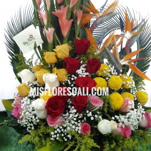 arreglo floral con rosas amarillas | Mis Flores Cali